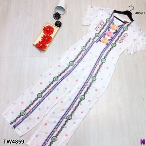 🌸💐🌺Floral long Sleeveless Blouse/Jumpsuit